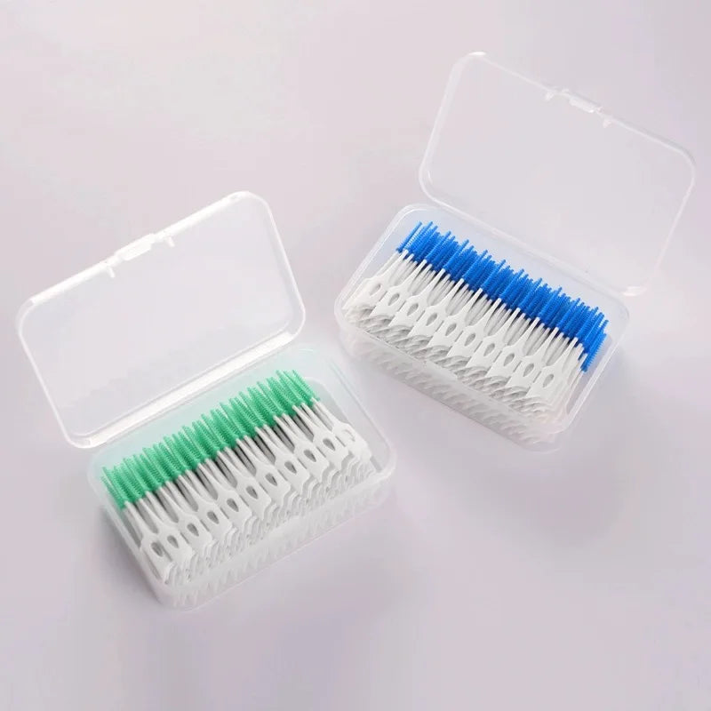 **200PCS Interdental Silicone Brushes – Dental Floss Picks for Deep Oral Cleaning**