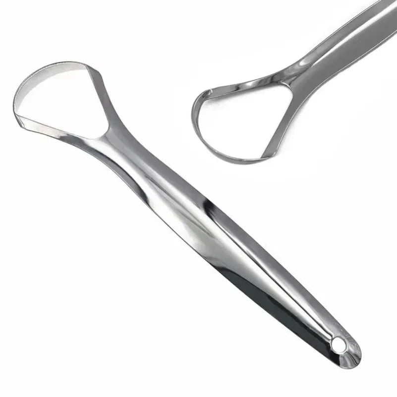 **Stainless Steel Tongue Scraper – Portable Tongue Cleaner for Daily Oral Care**