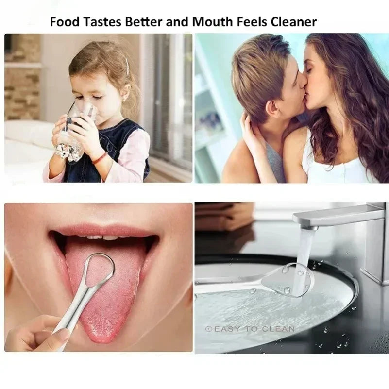 **Stainless Steel Tongue Scraper – Portable Tongue Cleaner for Daily Oral Care**