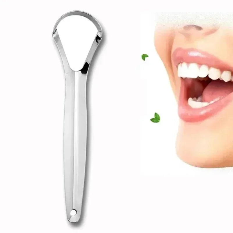 **Stainless Steel Tongue Scraper – Portable Tongue Cleaner for Daily Oral Care**