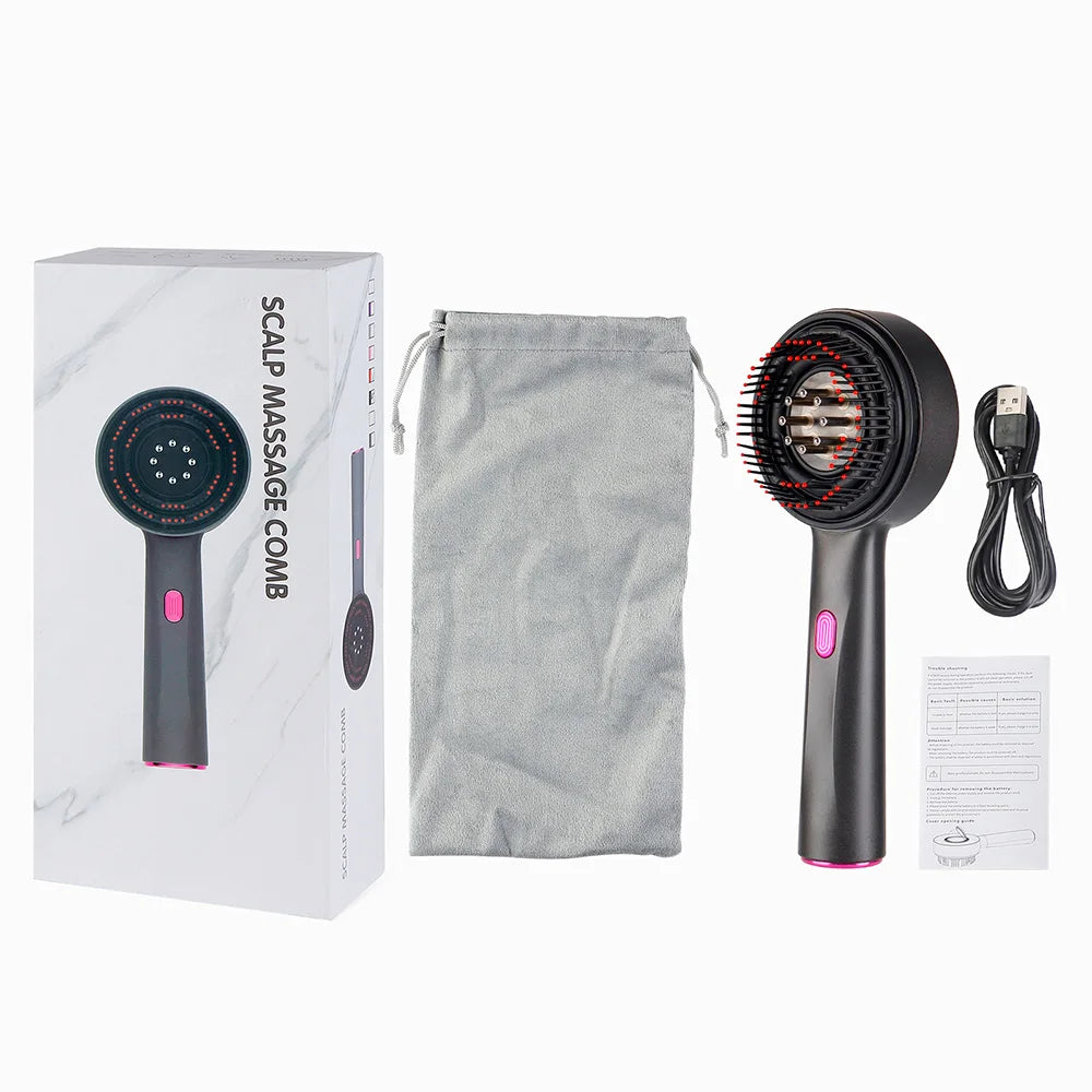 **Electric Scalp Massage Comb – Red Light Hair Care & Oil Applicator**
