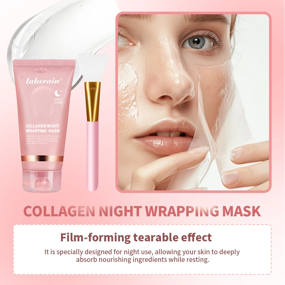 **Collagen Overnight Peel-Off Face Mask – Hydrating & Brightening Korean Skincare**
