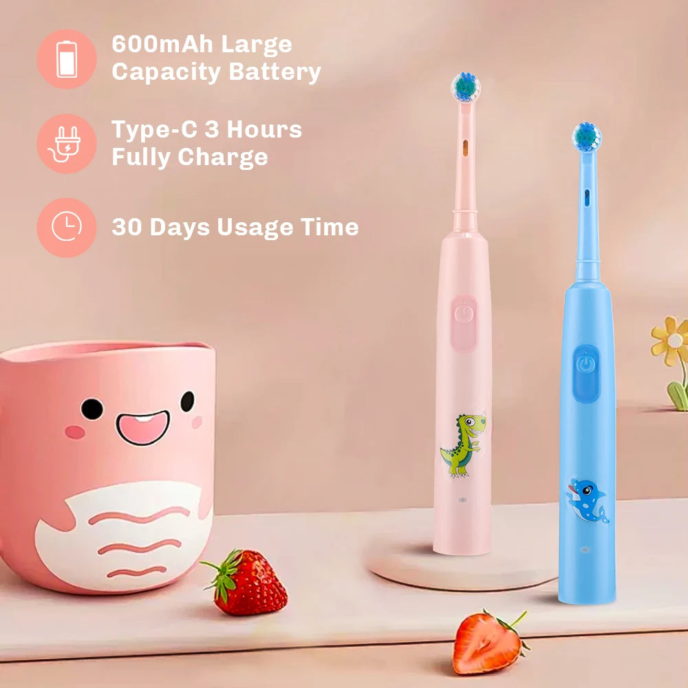**Smart Rotating Electric Toothbrush – 5 Modes, 4 Brush Heads & Rechargeable Design**
