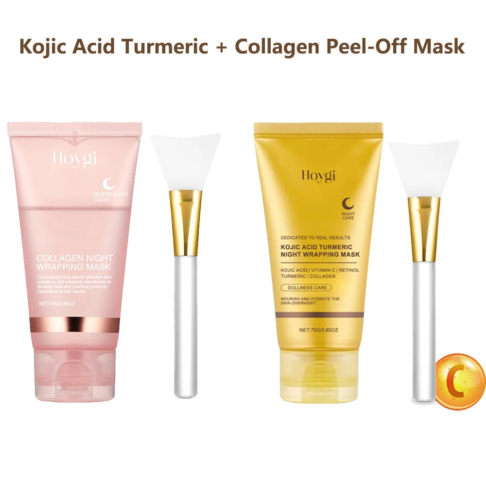 **Collagen Peel-Off Face Mask – Kojic Acid & Turmeric Overnight Glow Treatment**