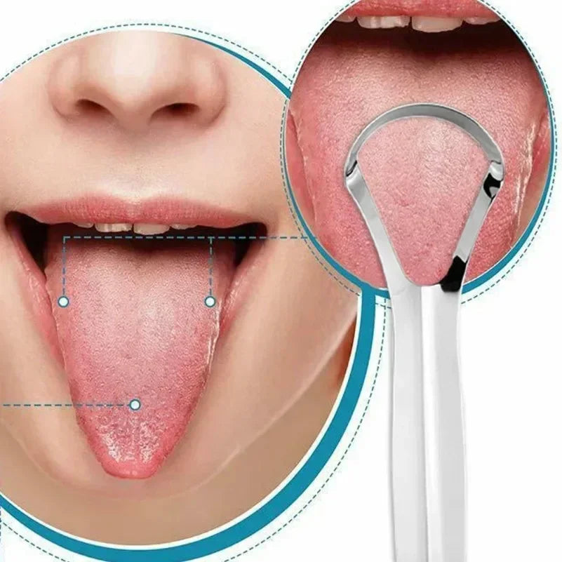 **Stainless Steel Tongue Scraper – Portable Tongue Cleaner for Daily Oral Care**