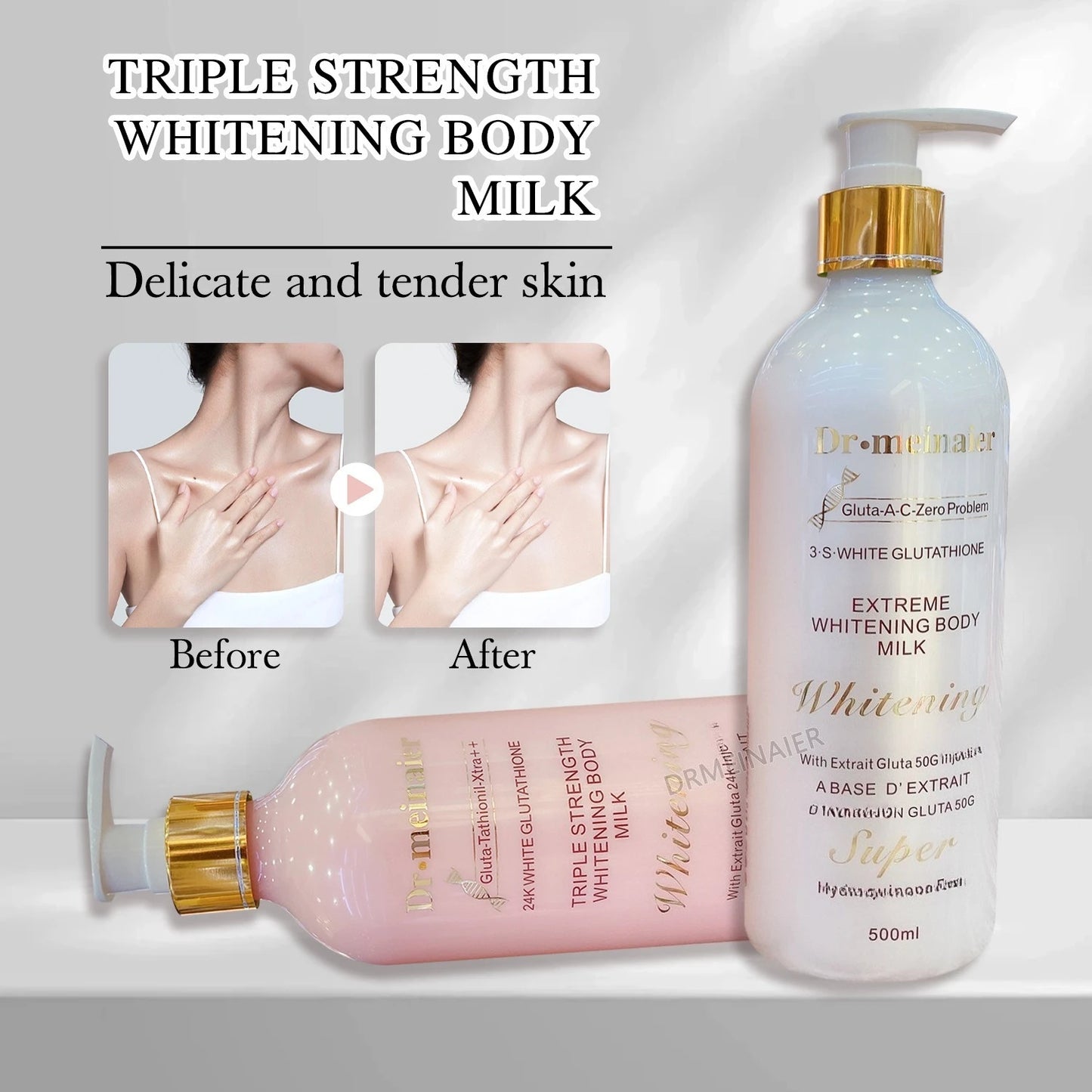 **24K Gold Glutathione Body Lotion – Brightening & Hydrating Care**