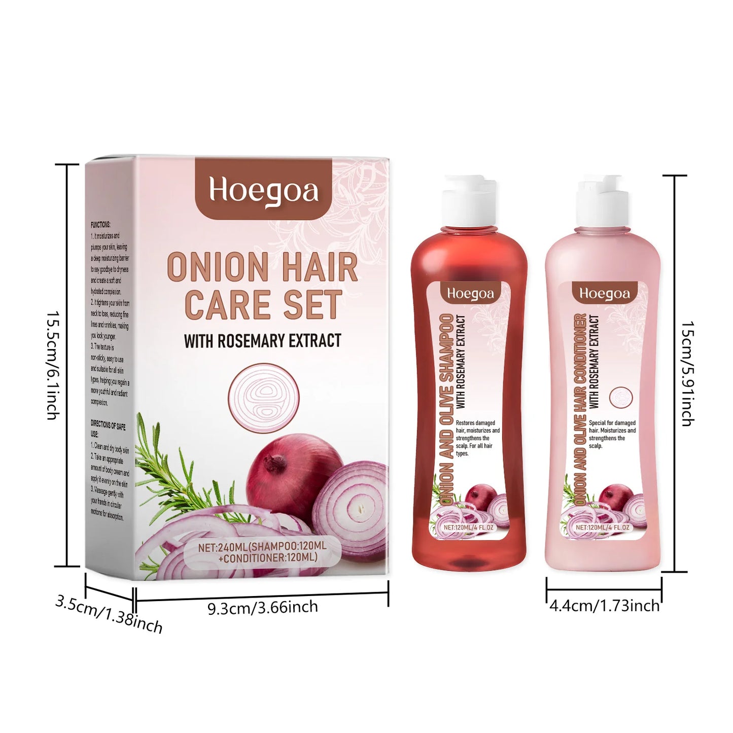 **Rosemary Onion Hair Care Set – Strengthening Shampoo & Conditioner**