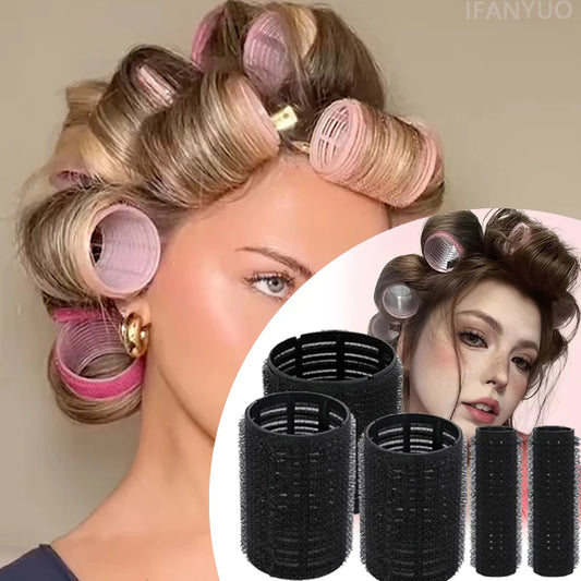 **4–8PCS No-Heat Hair Rollers – Self-Grip Curlers for Volume & Styling**