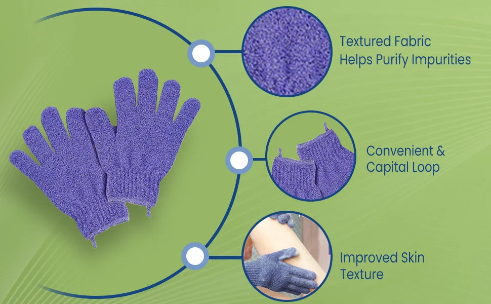 **Exfoliating Bath Gloves – Double-Sided Body Scrub & Spa Gloves**