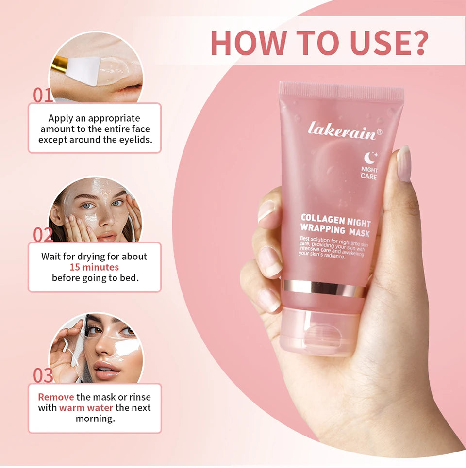 **Collagen Overnight Peel-Off Face Mask – Hydrating & Brightening Korean Skincare**