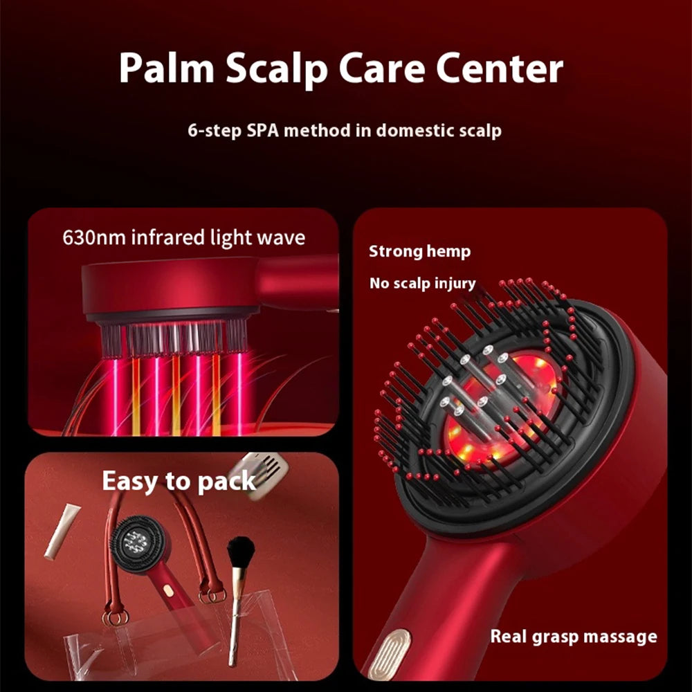 **Electric Scalp Massage Comb – Red Light Hair Care & Oil Applicator**