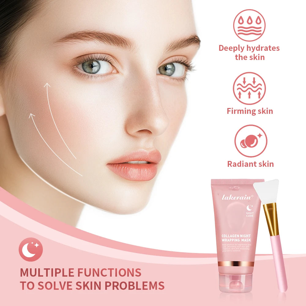 **Collagen Overnight Peel-Off Face Mask – Hydrating & Brightening Korean Skincare**
