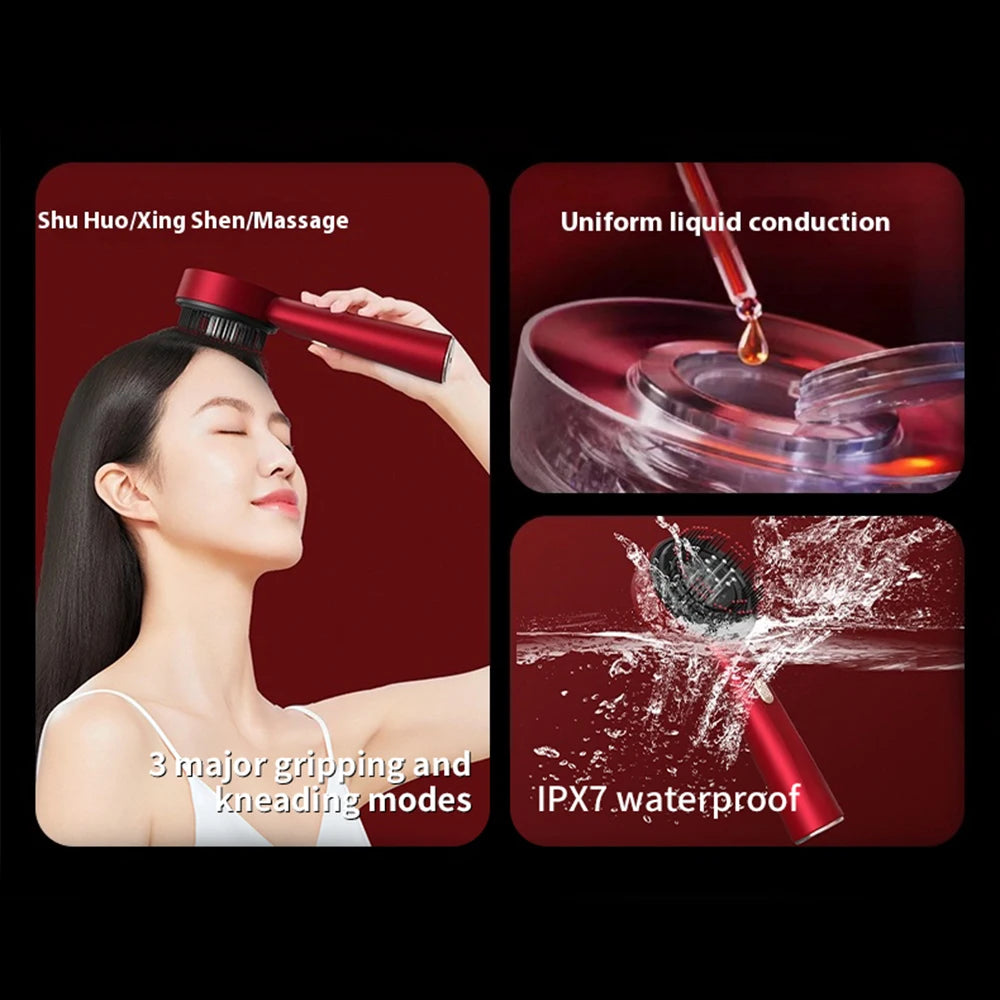 **Electric Scalp Massage Comb – Red Light Hair Care & Oil Applicator**