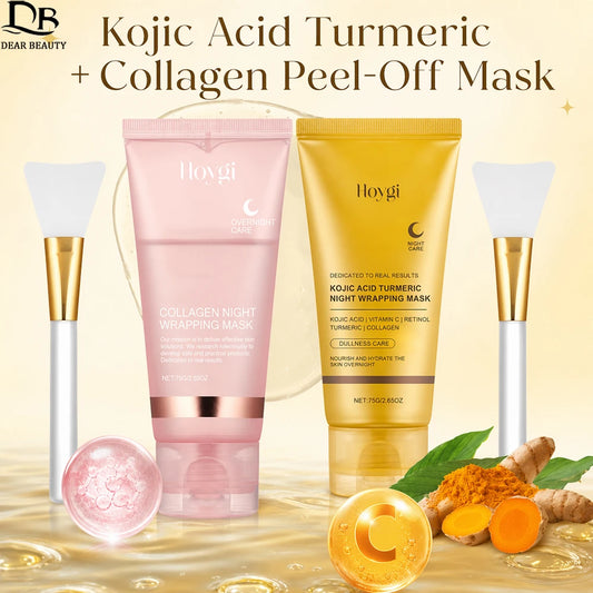 **Collagen Peel-Off Face Mask – Kojic Acid & Turmeric Overnight Glow Treatment**