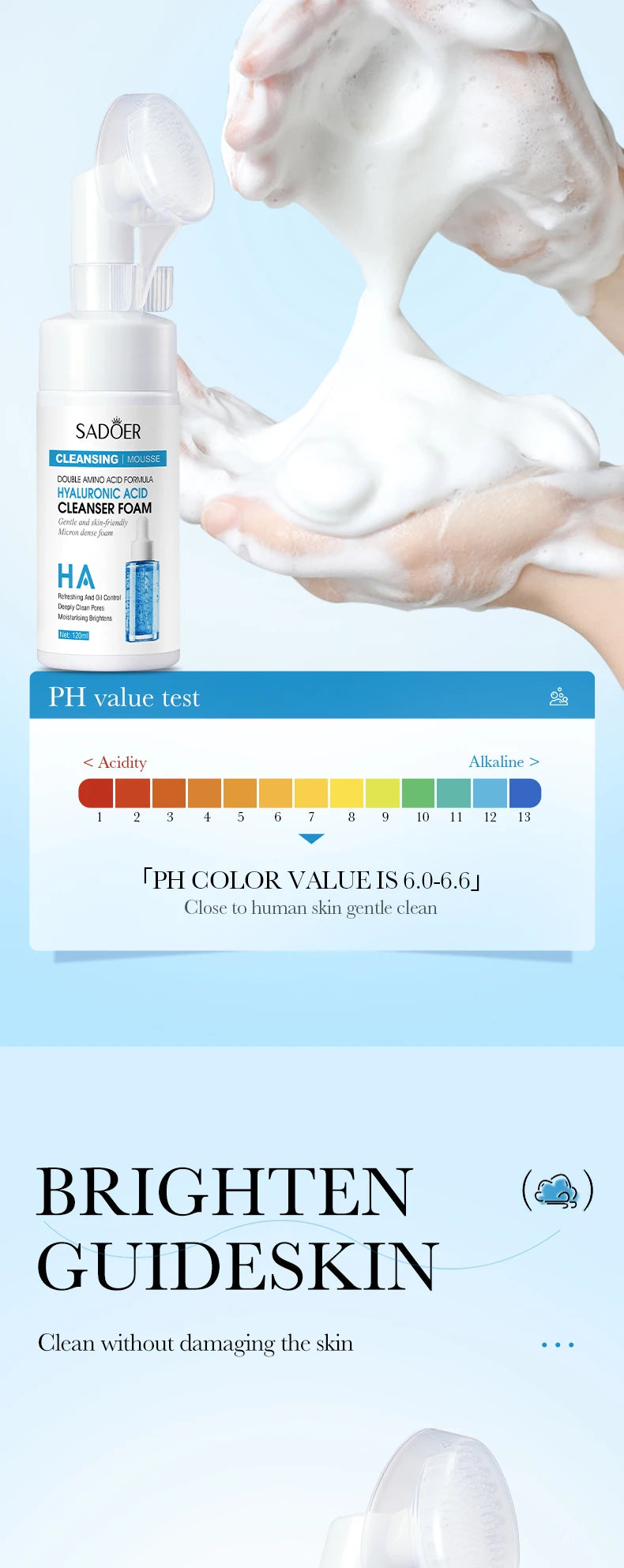 **Hydrating Facial Cleansing Foam – Gentle Face Wash & Massage**