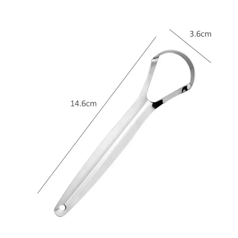**Stainless Steel Tongue Scraper – Portable Tongue Cleaner for Daily Oral Care**