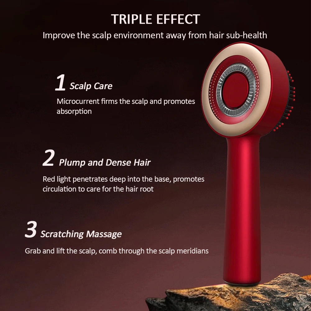 **Electric Scalp Massage Comb – Red Light Hair Care & Oil Applicator**
