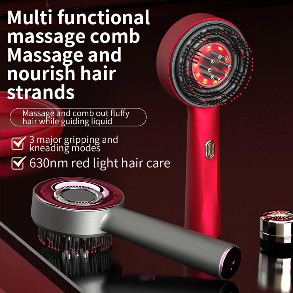 **Electric Scalp Massage Comb – Red Light Hair Care & Oil Applicator**