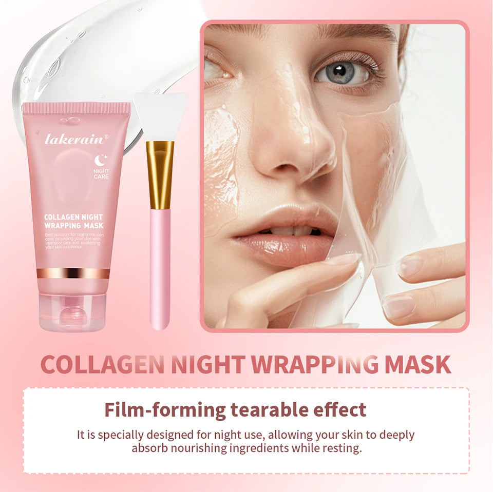 **Collagen Overnight Peel-Off Face Mask – Hydrating & Brightening Korean Skincare**
