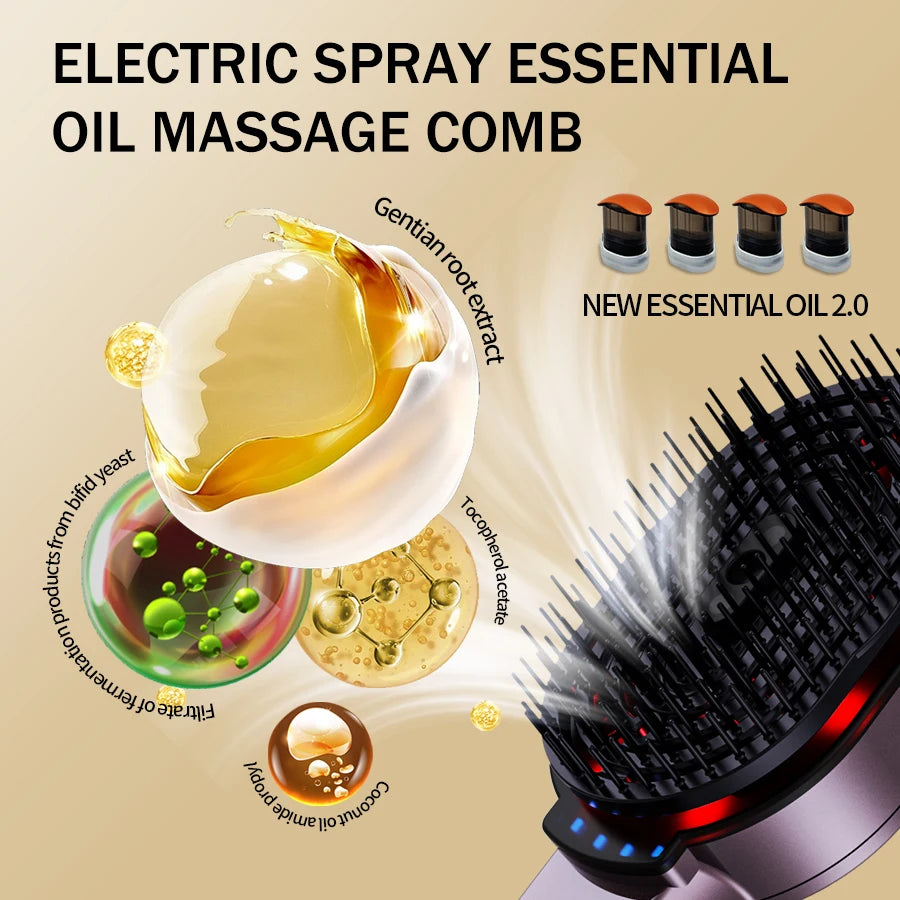 **4-in-1 Scalp Massage Comb – Hair Oil Spray & Relaxation Head Spa Tool**