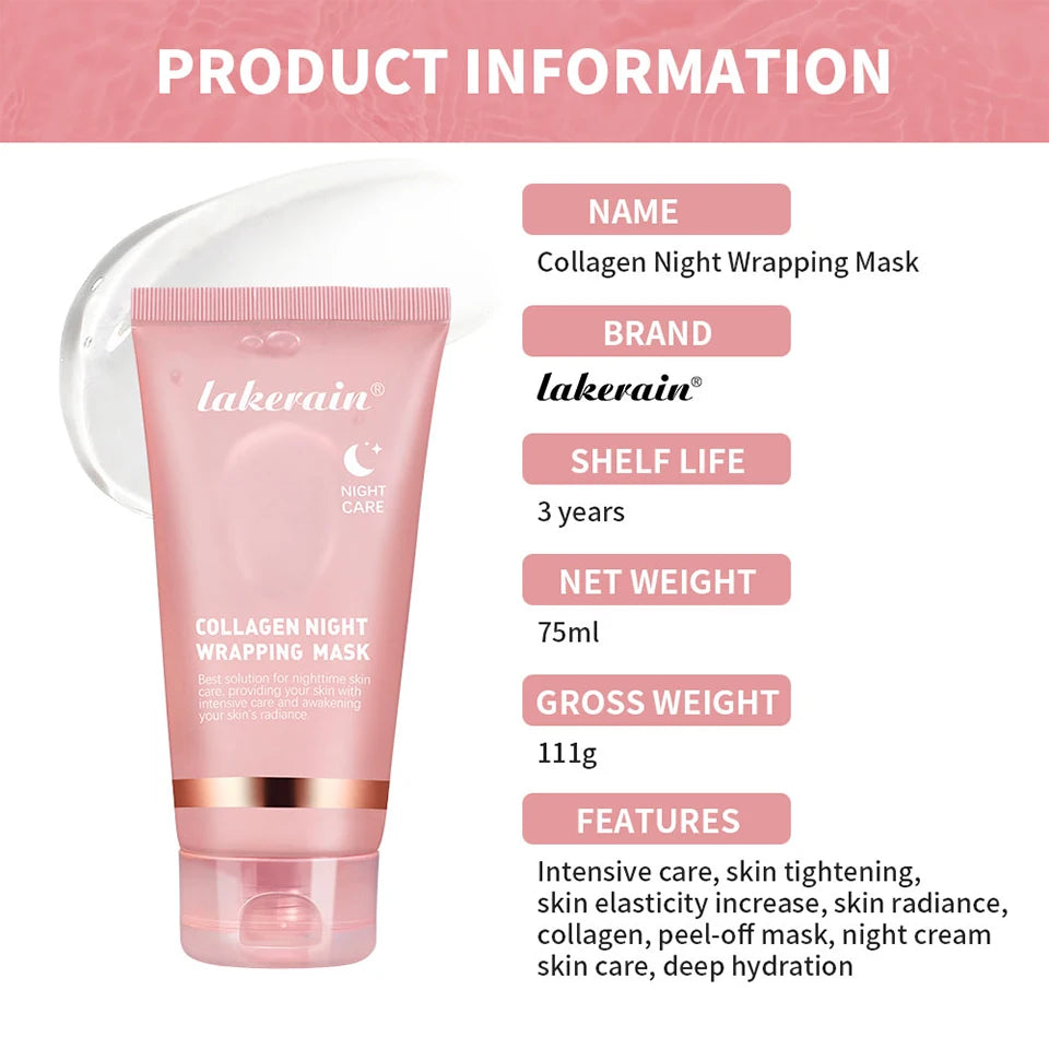 **Collagen Overnight Peel-Off Face Mask – Hydrating & Brightening Korean Skincare**