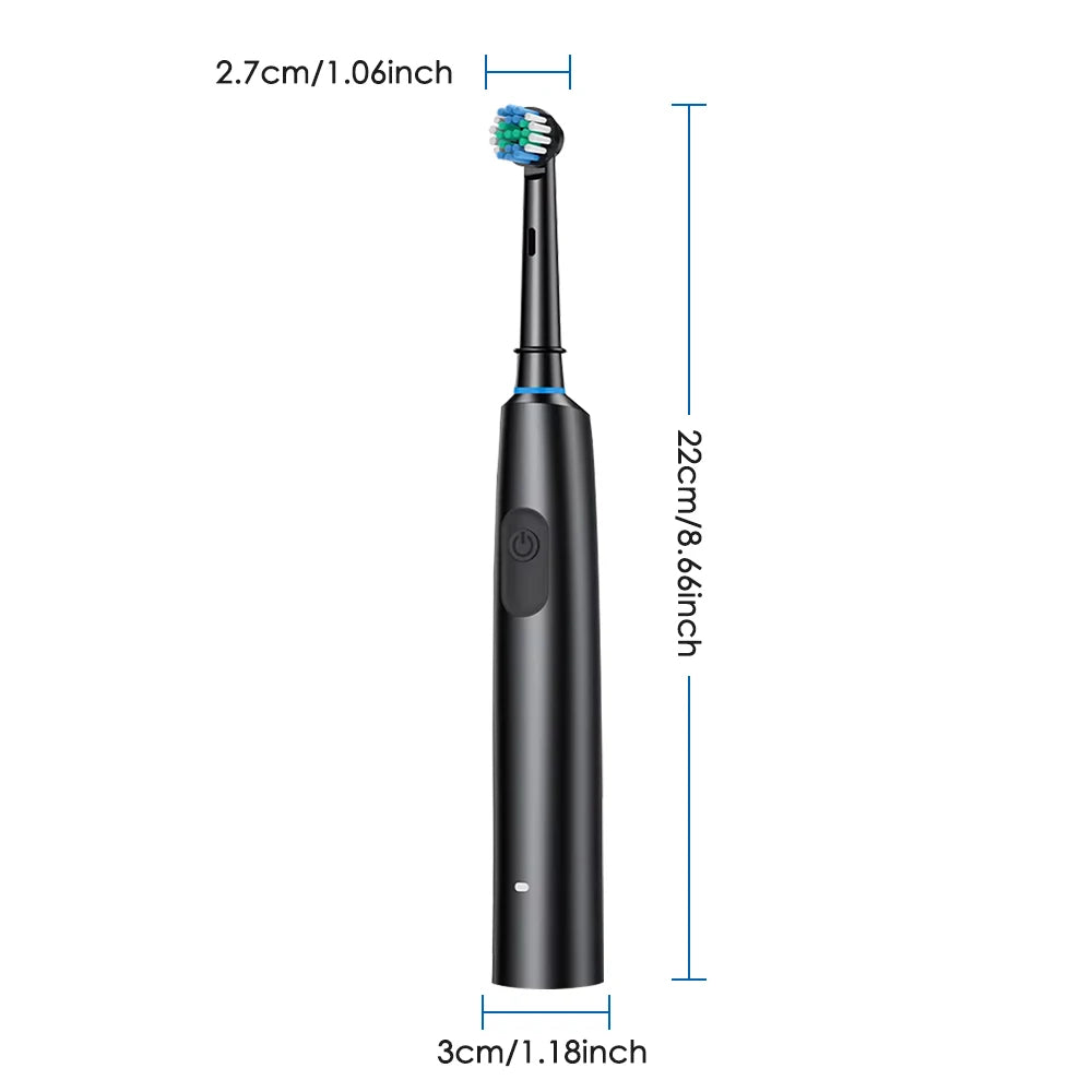 **Smart Rotating Electric Toothbrush – 5 Modes, 4 Brush Heads & Rechargeable Design**