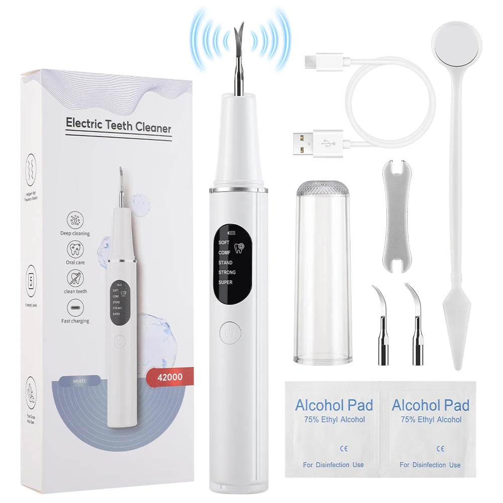 **Ultrasonic Dental Scaler – Electric Tartar, Plaque & Stain Remover**