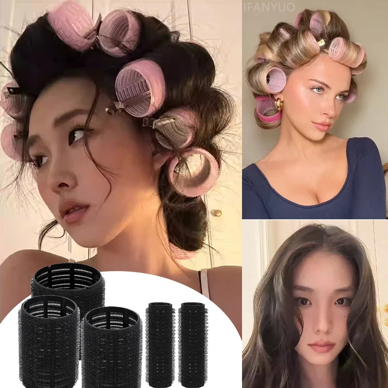 **4–8PCS No-Heat Hair Rollers – Self-Grip Curlers for Volume & Styling**