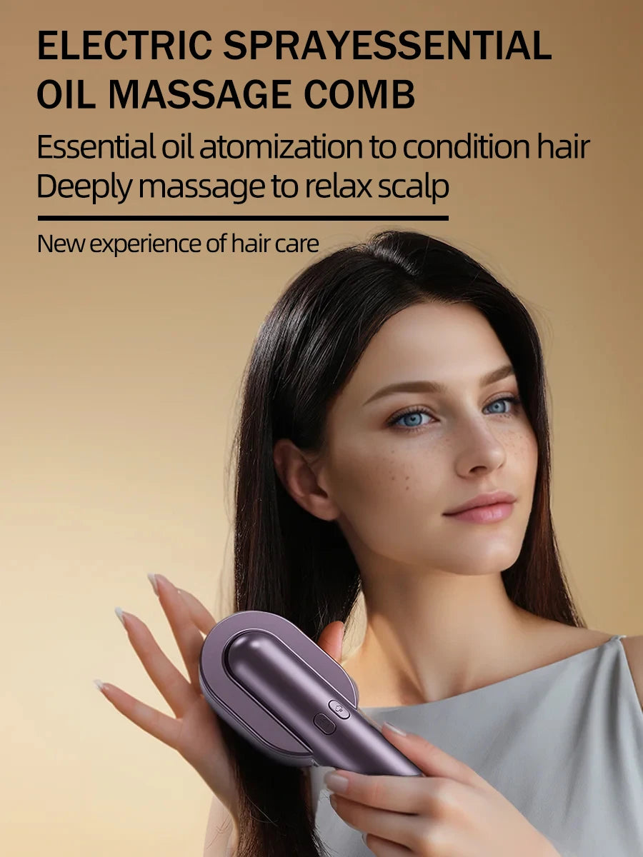 **4-in-1 Scalp Massage Comb – Hair Oil Spray & Relaxation Head Spa Tool**
