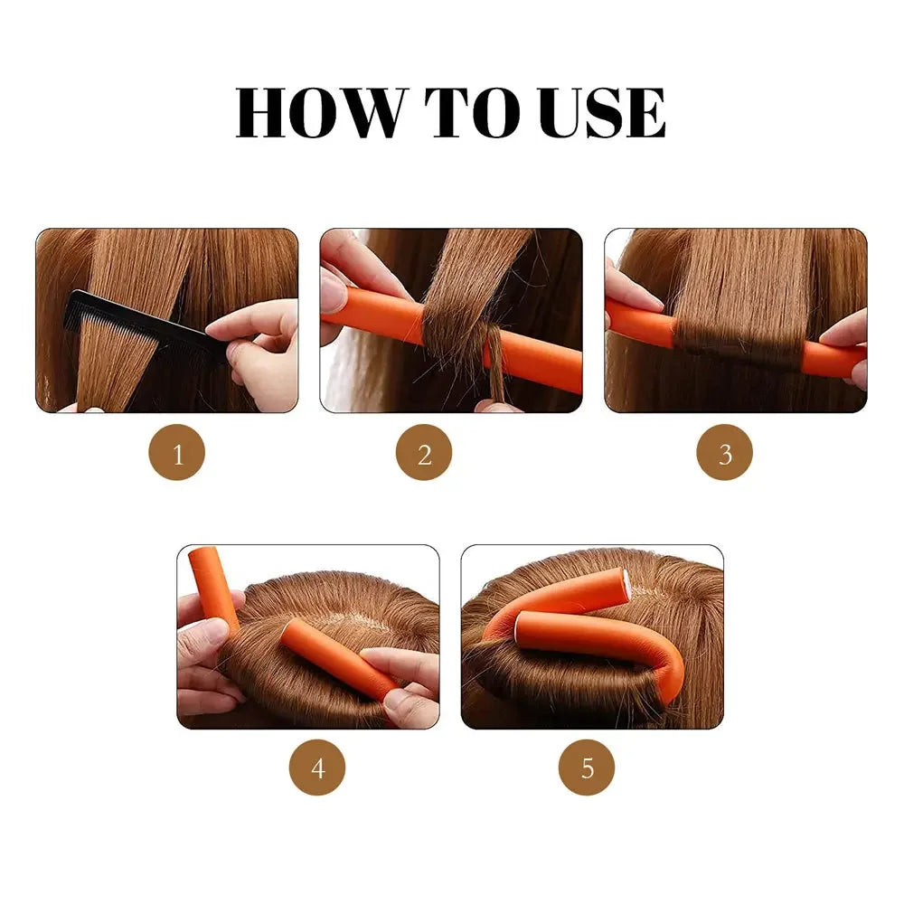 **10PCS Heatless Curling Rods – Soft Foam Bendy Hair Curlers**