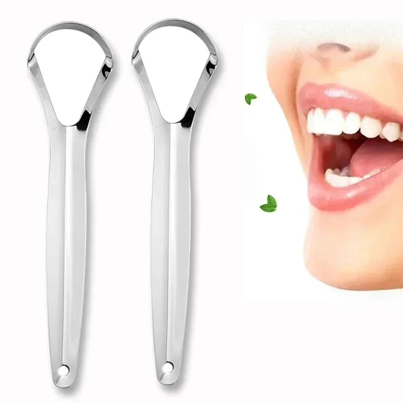 **Stainless Steel Tongue Scraper – Portable Tongue Cleaner for Daily Oral Care**