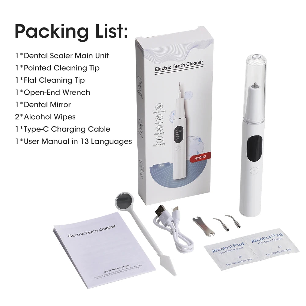 **Ultrasonic Dental Scaler – Electric Tartar, Plaque & Stain Remover**