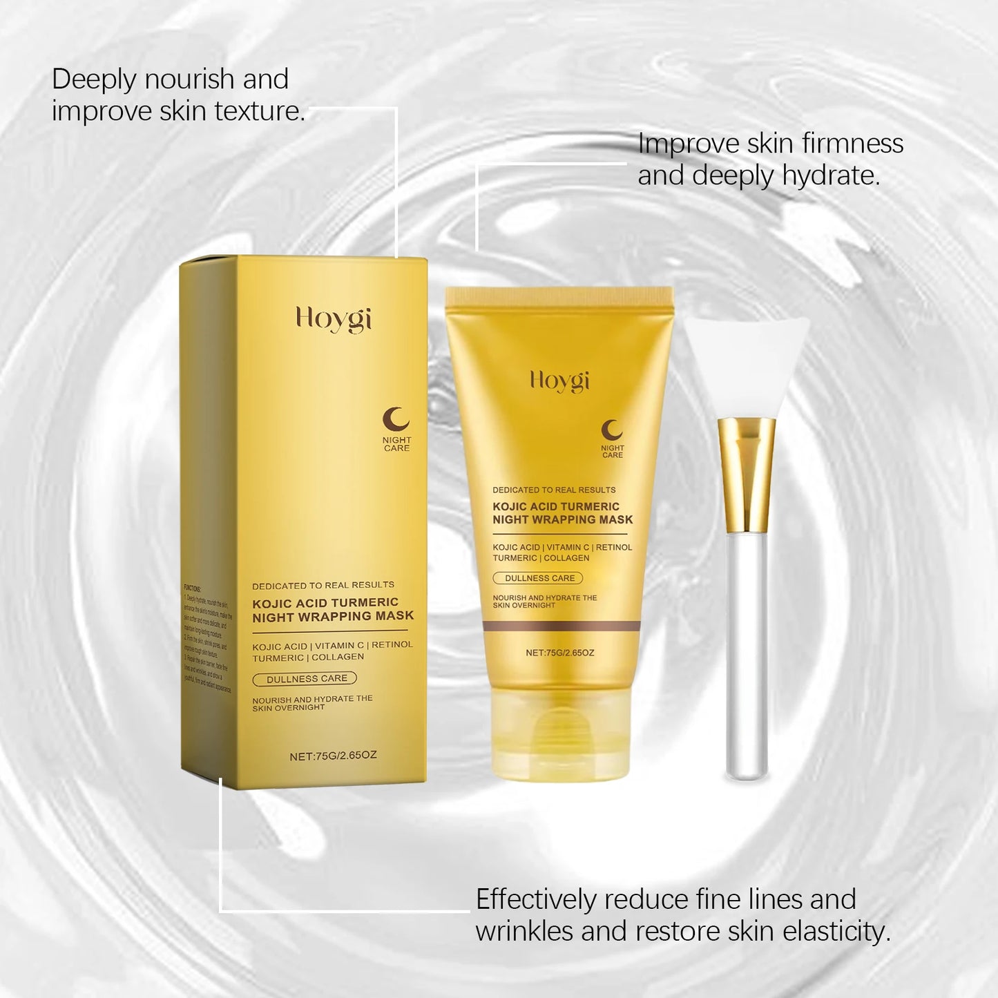 **Collagen Peel-Off Face Mask – Kojic Acid & Turmeric Overnight Glow Treatment**