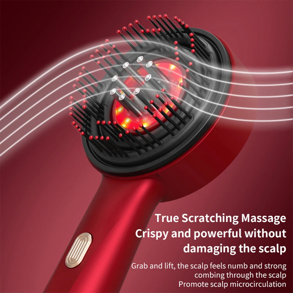 **Electric Scalp Massage Comb – Red Light Hair Care & Oil Applicator**