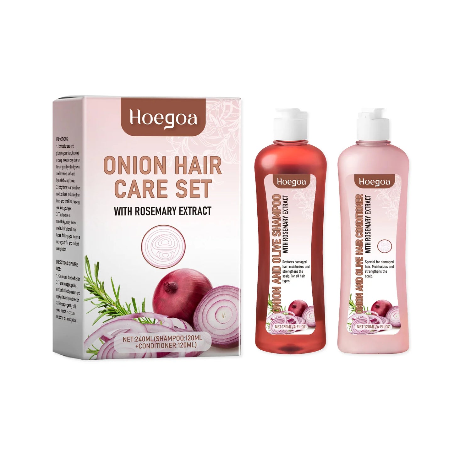 **Rosemary Onion Hair Care Set – Strengthening Shampoo & Conditioner**