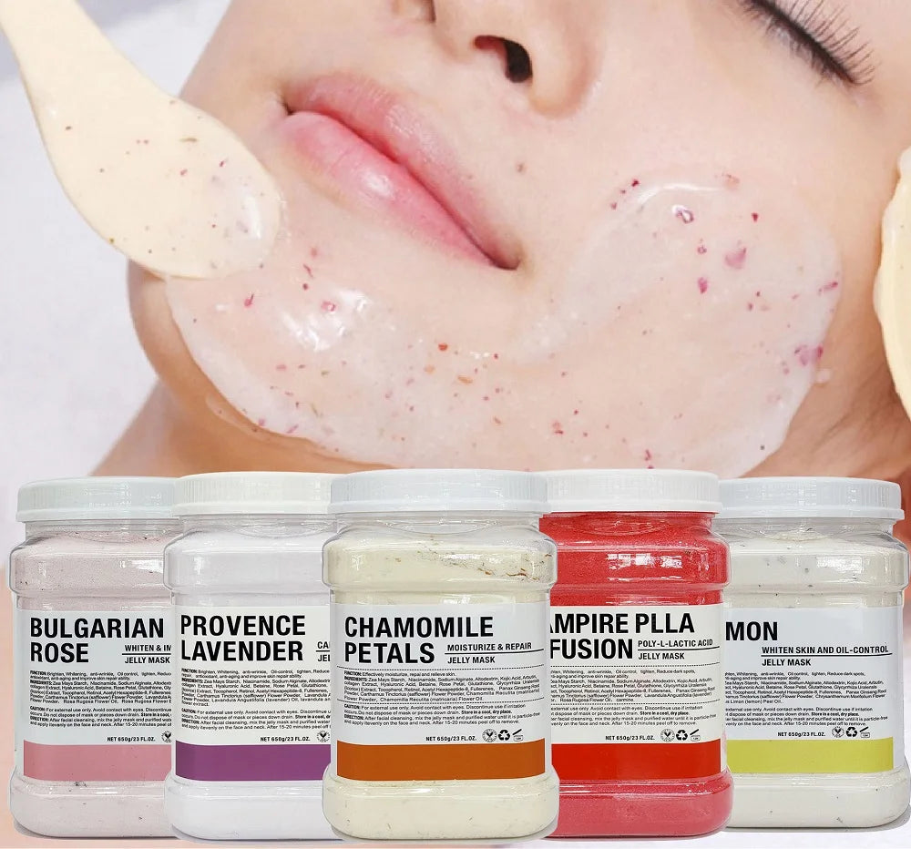 **6PCS Professional Jelly Face Mask Set – 650g Hydrating Facial Skincare Masks**
