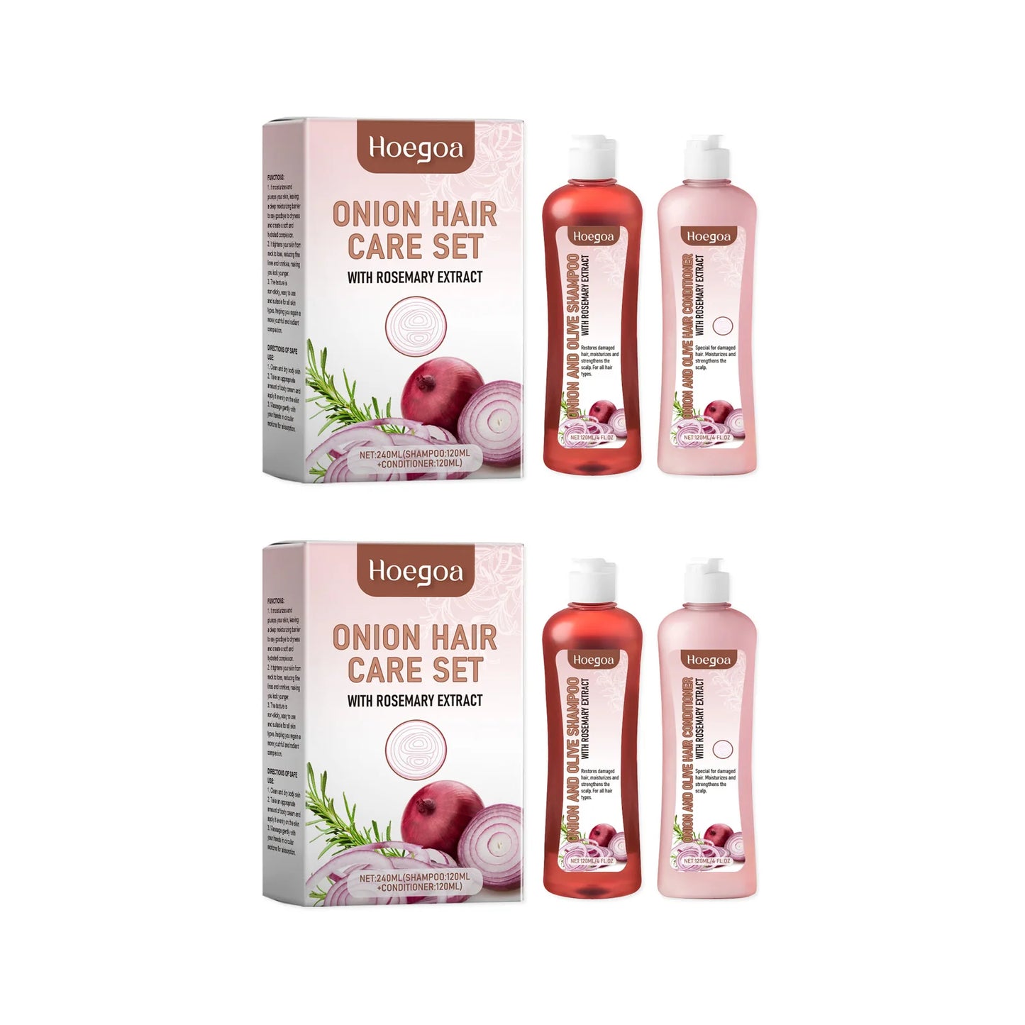 **Rosemary Onion Hair Care Set – Strengthening Shampoo & Conditioner**