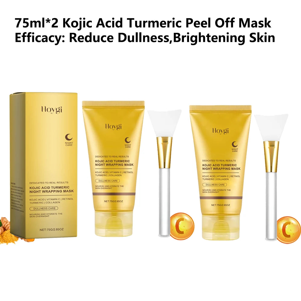 **Collagen Peel-Off Face Mask – Kojic Acid & Turmeric Overnight Glow Treatment**