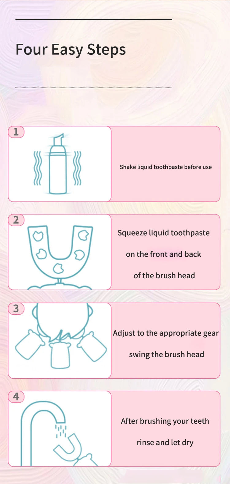 **Kids U-Shaped Sonic Electric Toothbrush – 360° Cleaning, USB Rechargeable & IPX7 Waterproof**