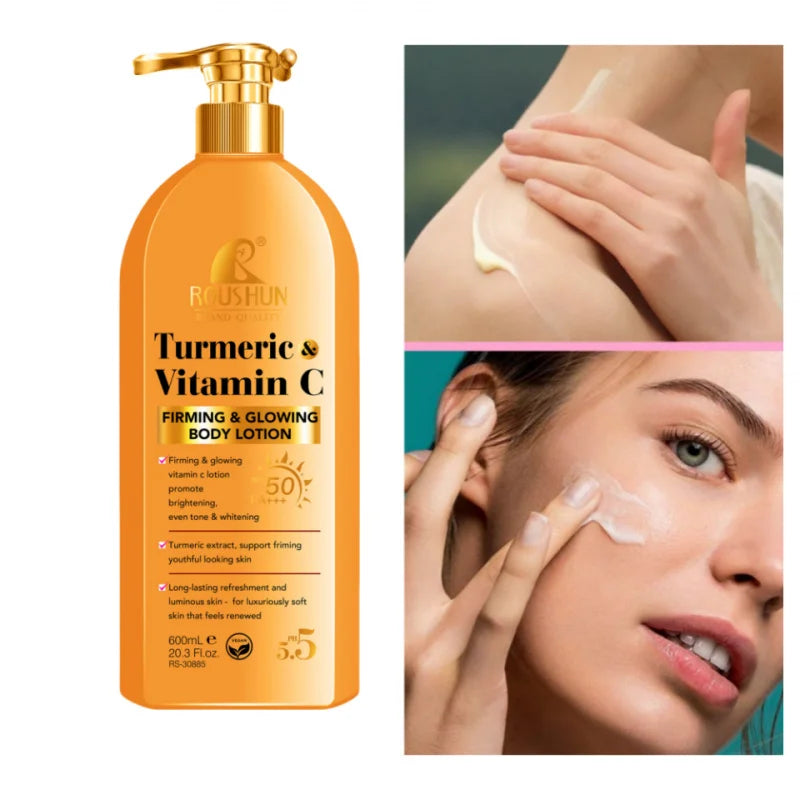 **Turmeric Vitamin C SPF 50 Body Lotion – Moisturizing Sunscreen**