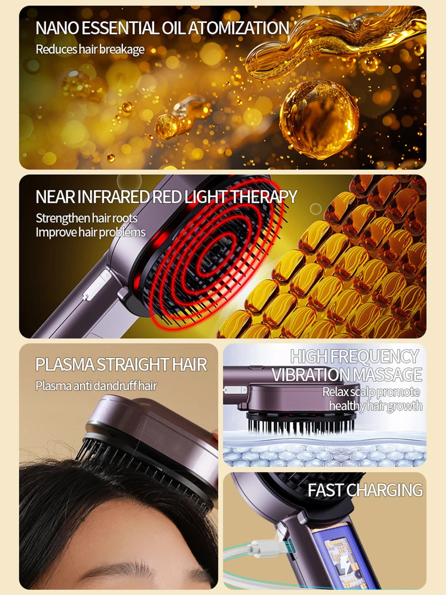 **4-in-1 Scalp Massage Comb – Hair Oil Spray & Relaxation Head Spa Tool**