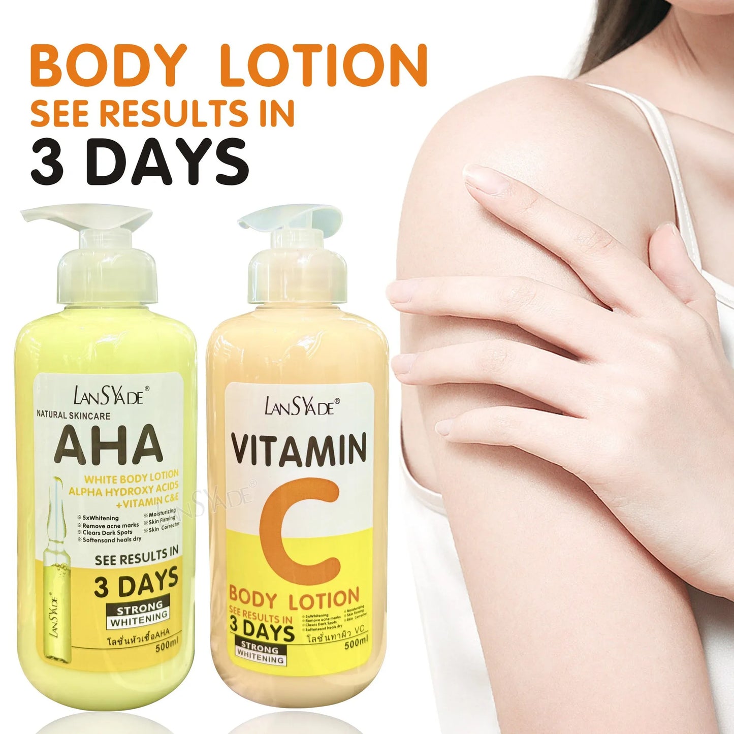 **500ml Vitamin C & E Brightening Body Cream – Hydrating & Smoothing Skin Care**