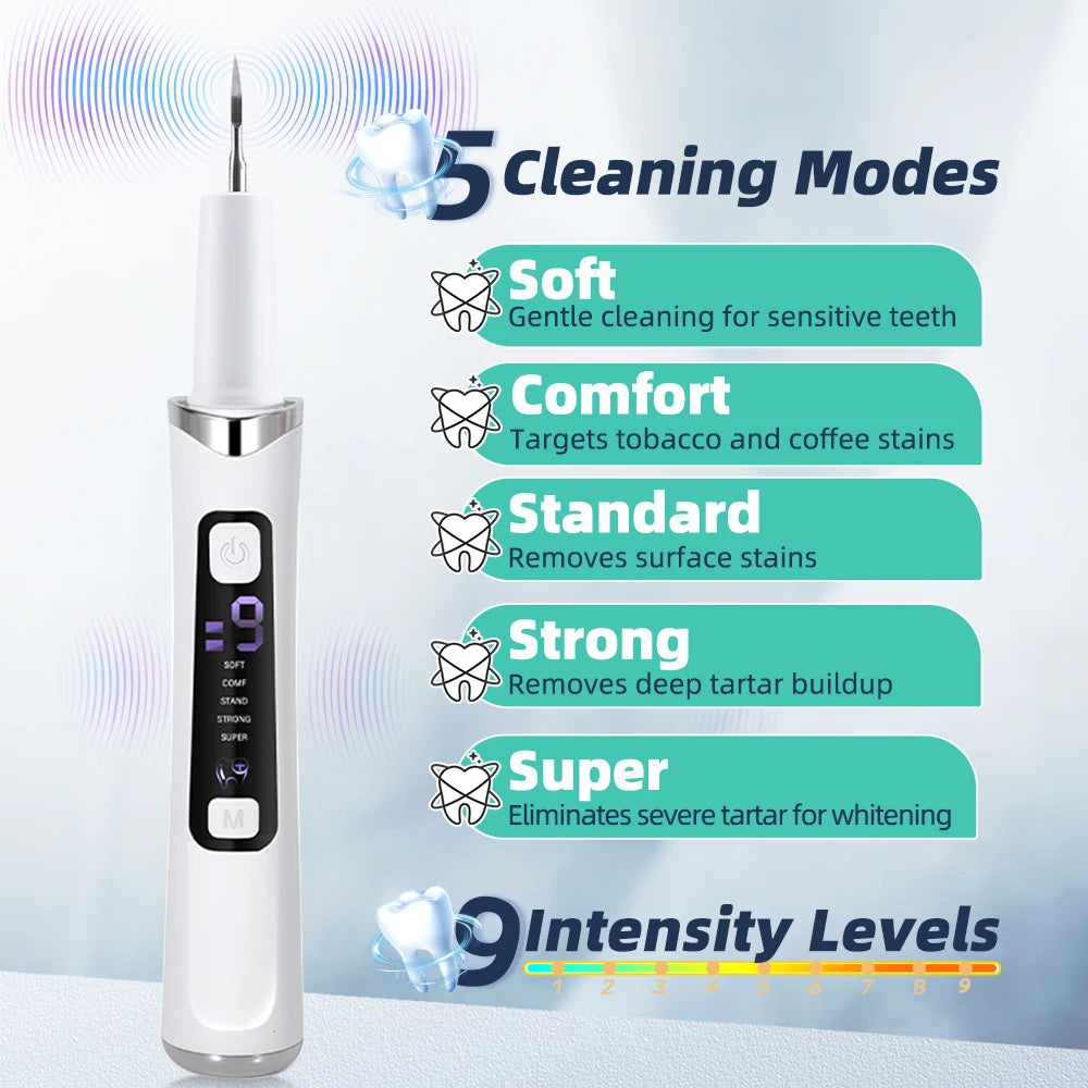 **Ultrasonic Dental Scaler – Electric Tartar, Plaque & Stain Remover**